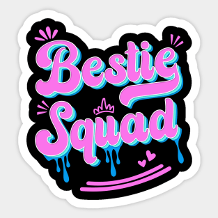 Bestie Squad Engagement Party Bride Friend Cute Pink Blue Sticker